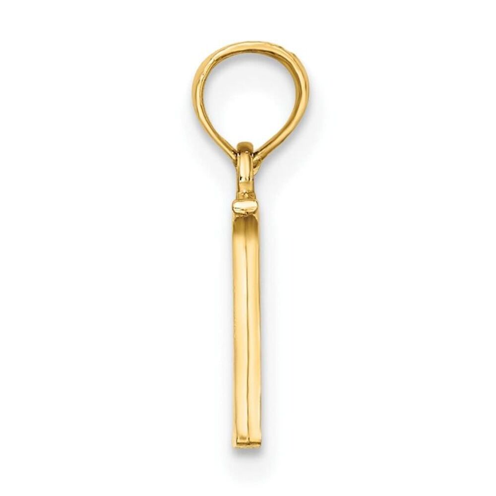 10k Yellow Gold Polished N Block Initial Charm - image 6